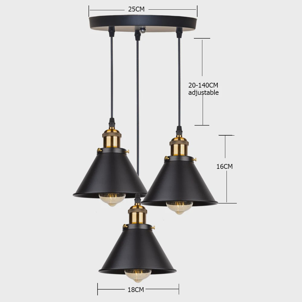 Retro Hanglamp Loft Stijl - Industriële Plafondlamp met E27 Fitting