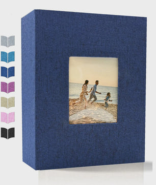 Linnen Fotoalbum voor 600 Foto's 4x6 inch met Venster & Horizontale/Verticale Insteekvakken