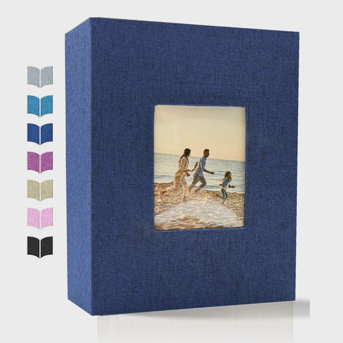 Linnen Fotoalbum voor 600 Foto's 4x6 inch met Venster & Horizontale/Verticale Insteekvakken