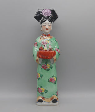 Handgeschilderde Porseleinen Beeldjes: Chinese Prinsessen & Keizerinnen Qing Dynastie