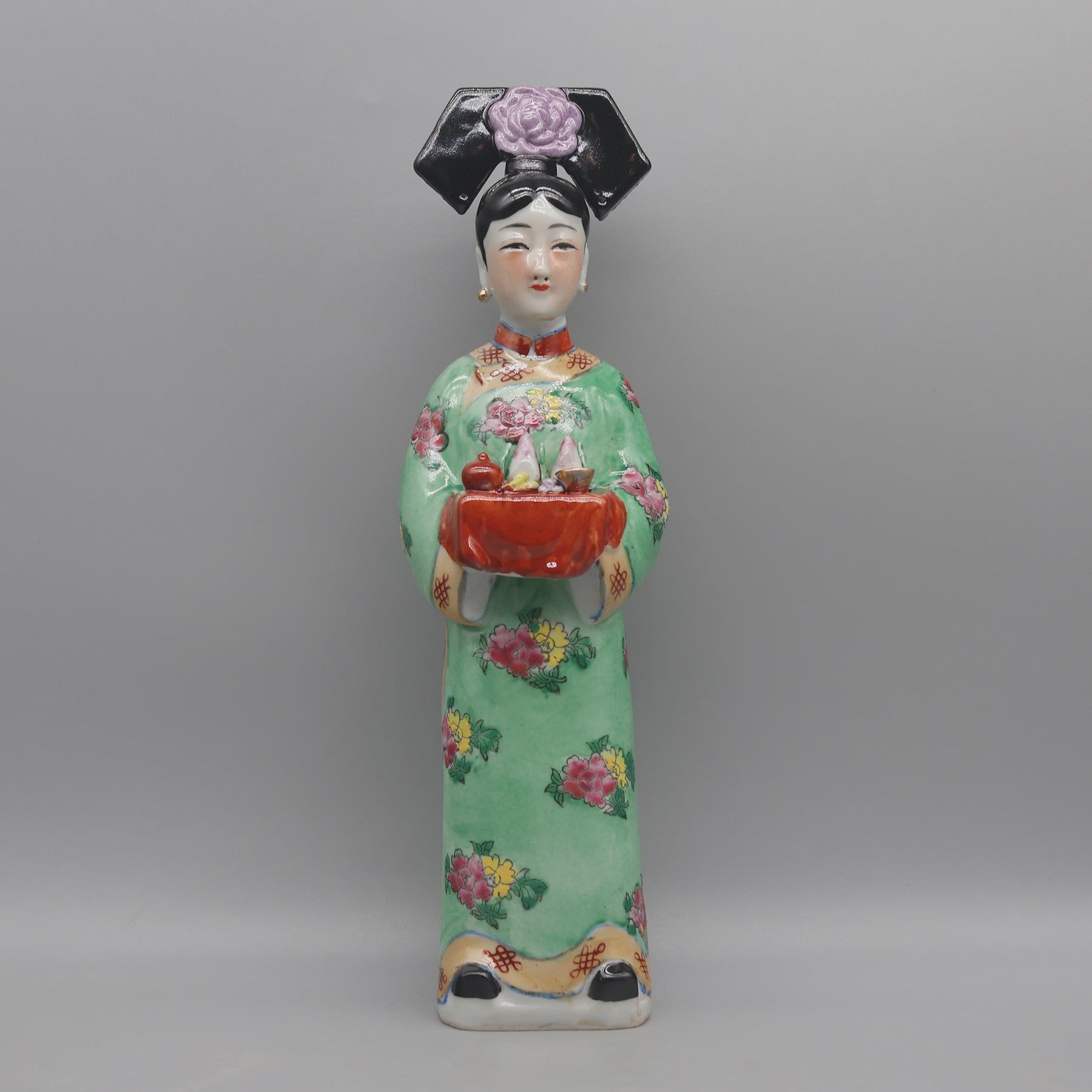 Handgeschilderde Porseleinen Beeldjes: Chinese Prinsessen & Keizerinnen Qing Dynastie