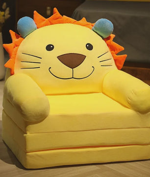 Opvouwbare Kinderfauteuil 2-in-1 | Pluche Cartoon Stoel voor Kinderkamer