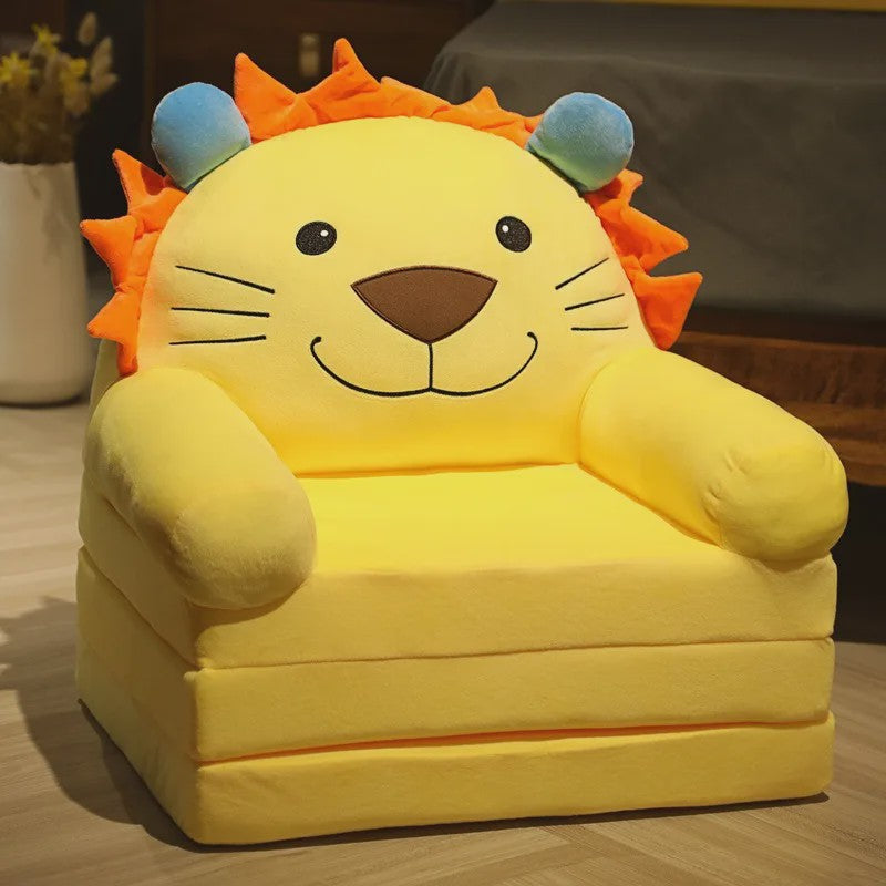Opvouwbare Kinderfauteuil 2-in-1 | Pluche Cartoon Stoel voor Kinderkamer