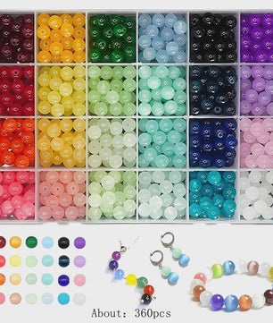 24 Kleuren 8mm Kristal Kralen Set voor Sieraden Maken - DIY Armbanden & Kettingen