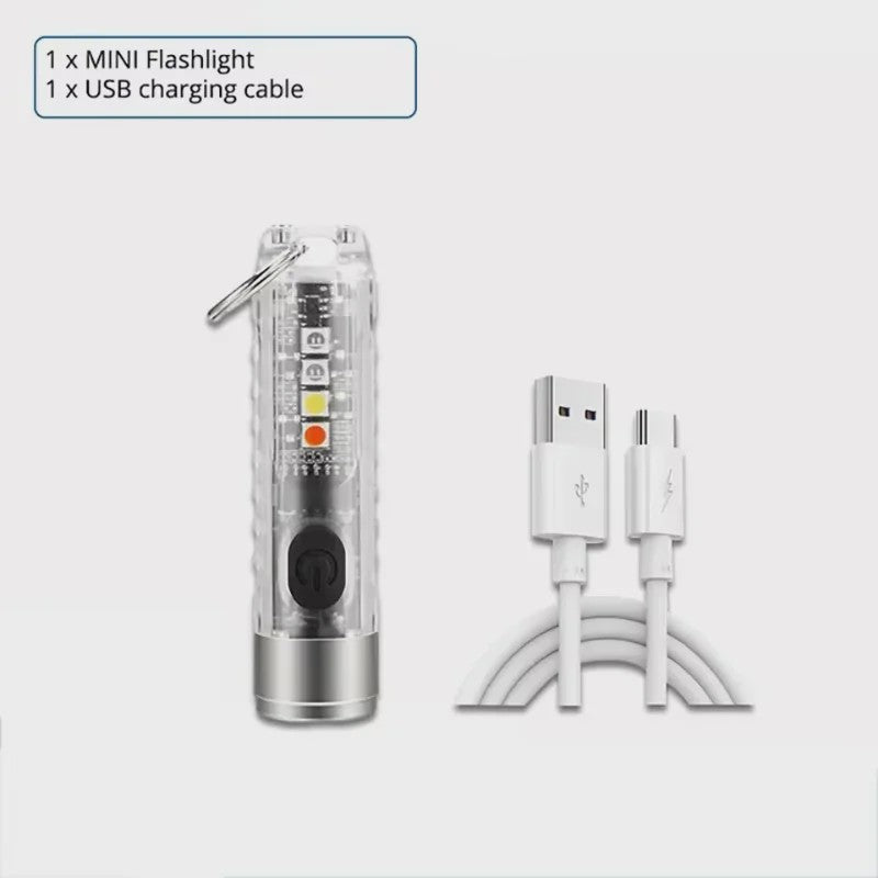 Compacte Mini Zaklamp met Type-C Opladen, Magnetisch & Waterdicht