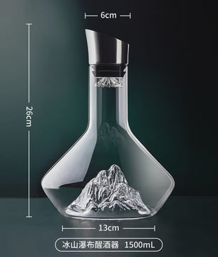 Luxe Kristallen Wijnkaraf 1500ML - Iceberg Design, Handgemaakt, Loodvrij, Wijnschenker & Dispenser