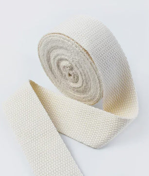 4 Meter Katoenen Band - 1.3mm Dikke Webbing voor Tassen, Riemen & DIY Projecten (20-50mm Breed)
