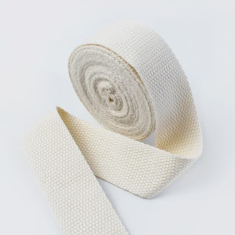 4 Meter Katoenen Band - 1.3mm Dikke Webbing voor Tassen, Riemen & DIY Projecten (20-50mm Breed)