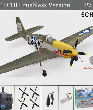 RC Vliegtuig P51D Mustang - 5 Kanaals, RTF, Borstelloos, Makkelijk voor Beginners