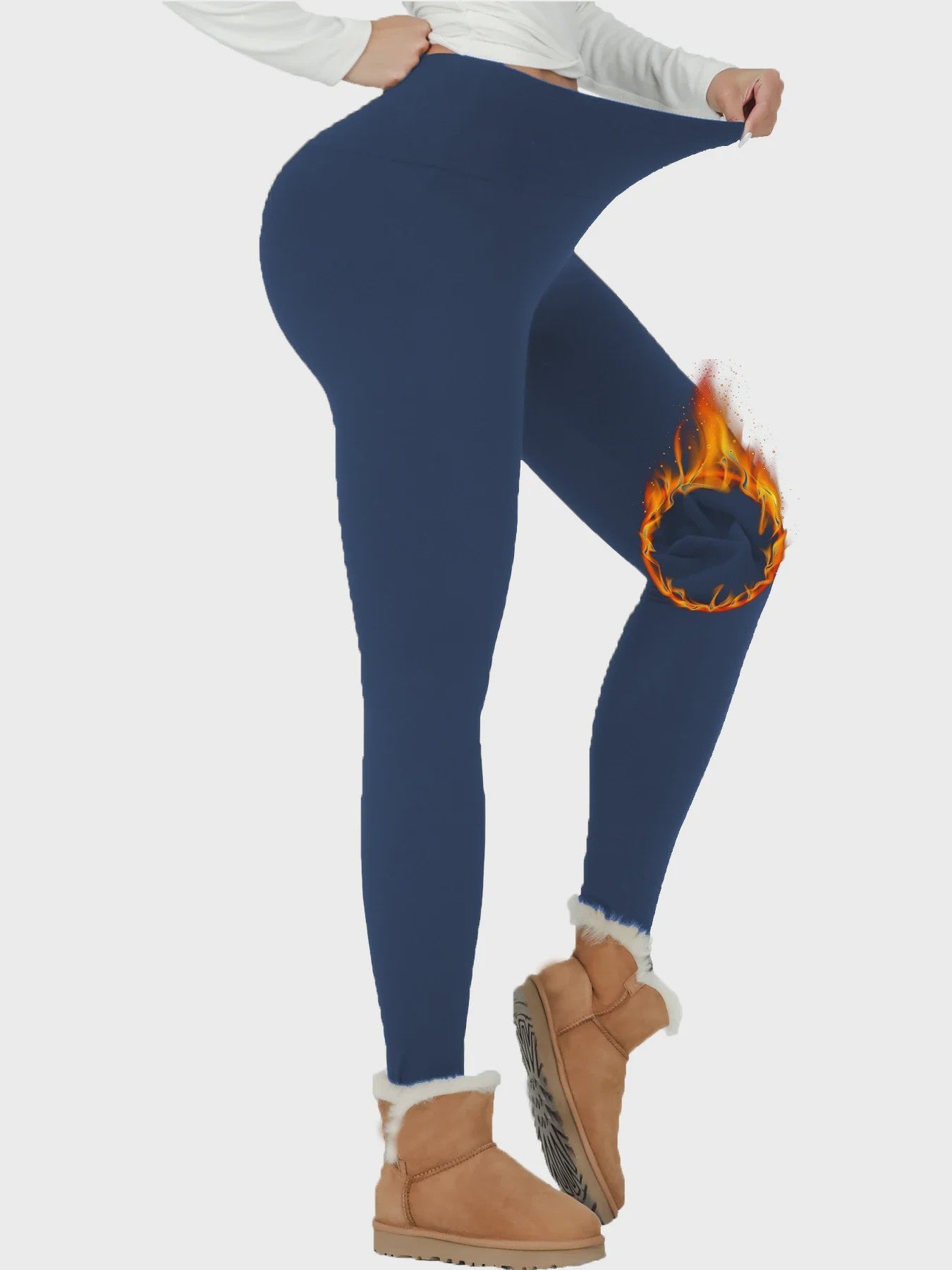 Dames Thermische Fleece Leggings met Hoge Taille - Warm & Zacht voor Yoga en Workout