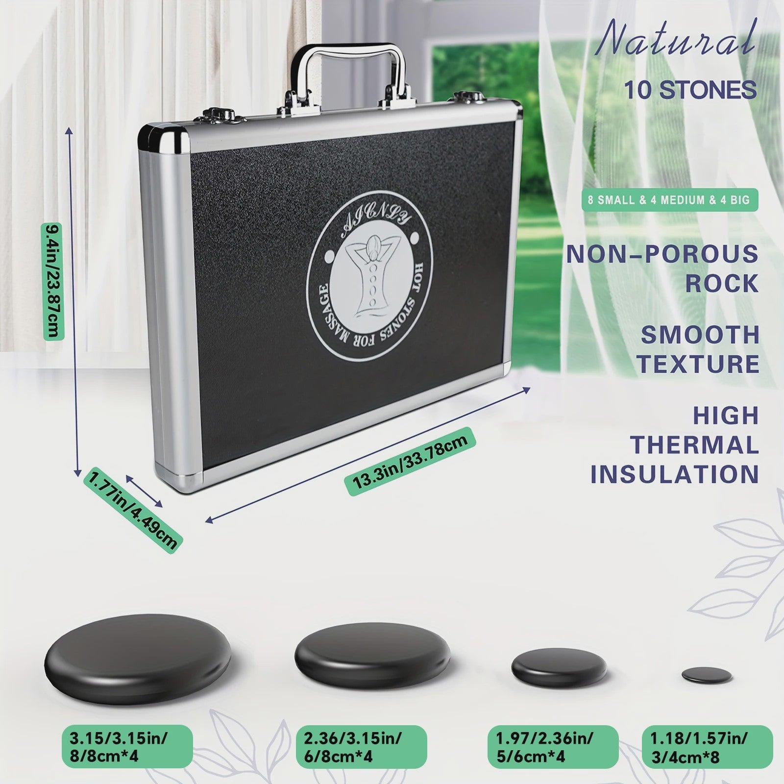Hot Stone Massage Set met Verwarmer - Verstelbare Temperatuur & Timer - Draagbaar