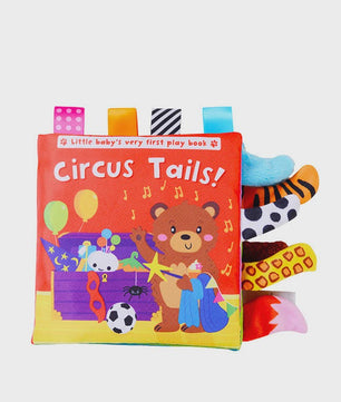 Interactief Stoffen Babyboek met Staartjes - Leerzaam en Veilig Speelgoed