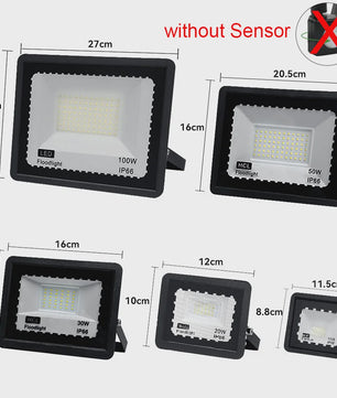 Waterdichte LED Floodlight met PIR Bewegingssensor - 10W tot 100W