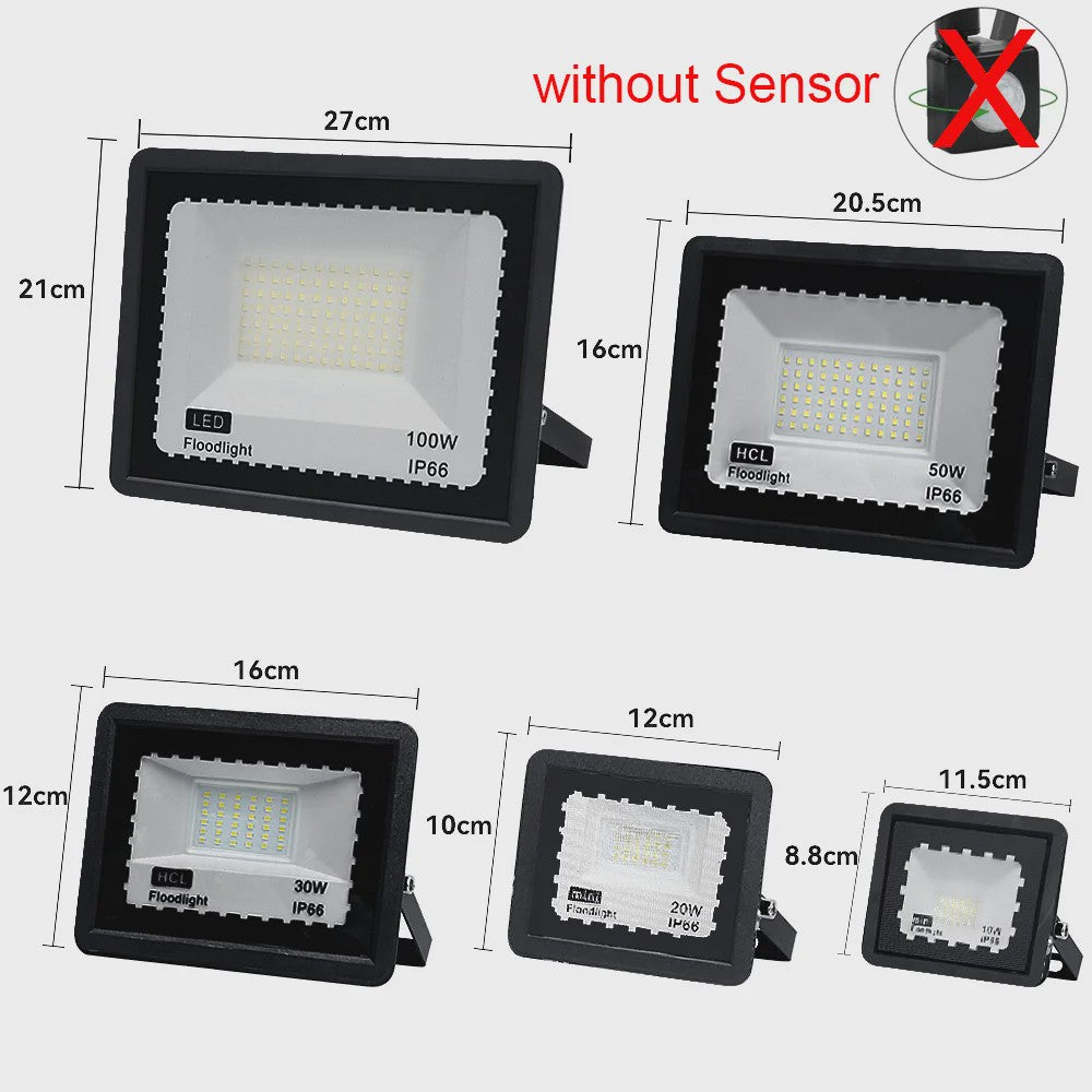Waterdichte LED Floodlight met PIR Bewegingssensor - 10W tot 100W