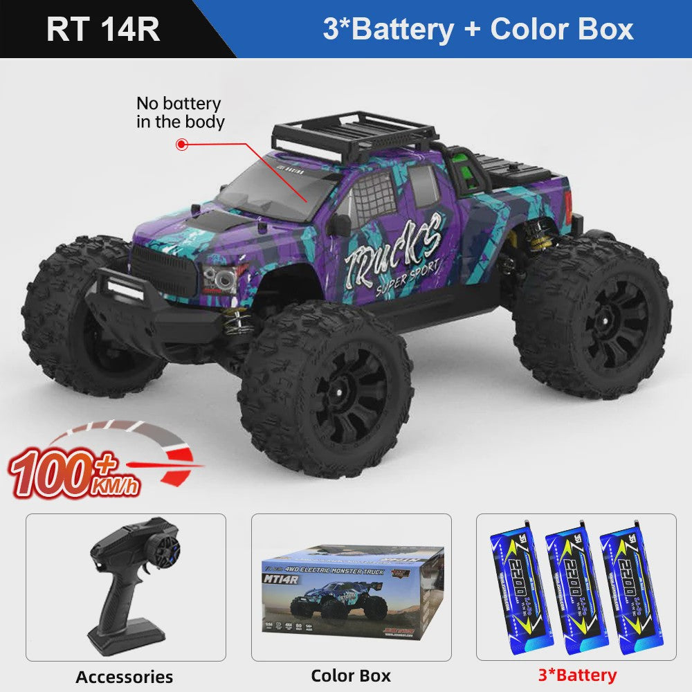 Teeggi 1/14 4WD RC Off-road Auto 100KM/H Borstelloze Motor 3S Snelheid Truck Drift Race Auto Speelgoed