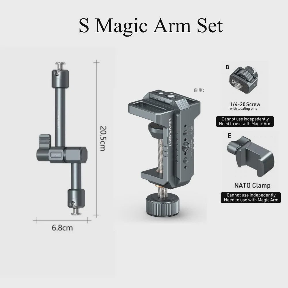 LEAPLIGHT Magic Arm 360° Rotatie met Balhoofd voor Camera, Livestreaming & Vloggen