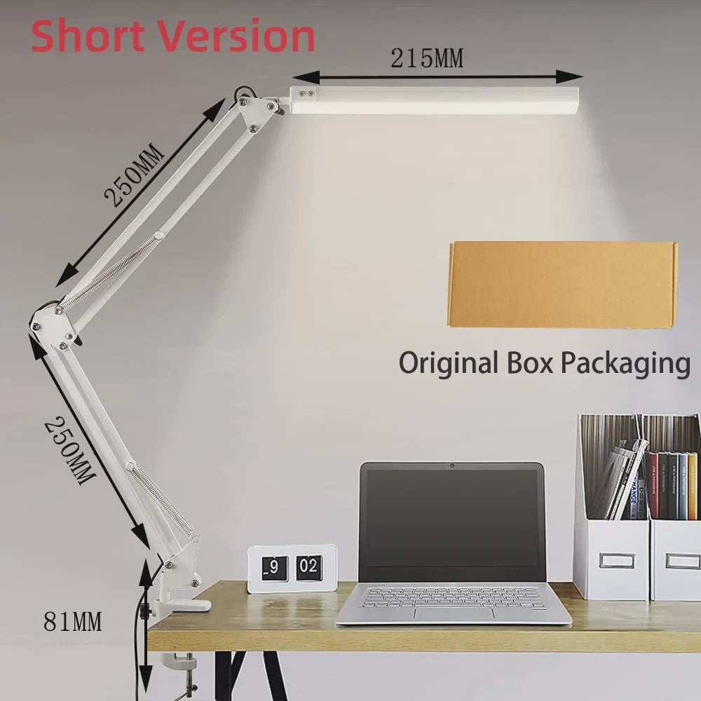 Verstelbare LED Bureaulamp met Klemvoet - 3 Kleurmodi & 10 Helderheidsniveaus