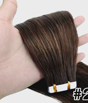 Tape-in Haarverlengingen 100% Echt Menselijk Haar - Kleur #2 - Naadloos & Zacht