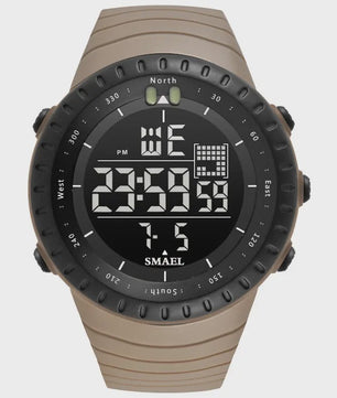 SMAEL Heren Sport Horloge - Waterdicht 50M, Digitaal LED met Alarm & Grote Wijzerplaat