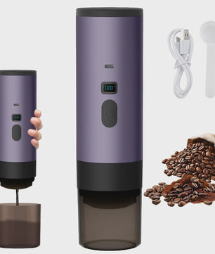 Draagbare Elektrische Koffiemachine - Espresso, Capsules, Verwarmend, Draadloos - Ideaal voor Reizen & Auto