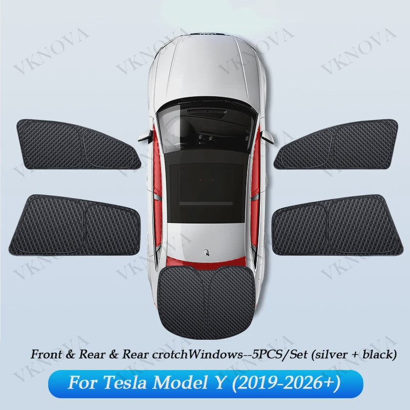 Set Zonneschermen voor Tesla Model 3/Y (2017-2025) - Privacy & UV Bescherming