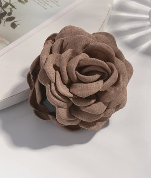 Bloem Haarclip Dames - Katoen Stof Rozen Klip - Medium Maat - Koreaanse Stijl Haarsieraad