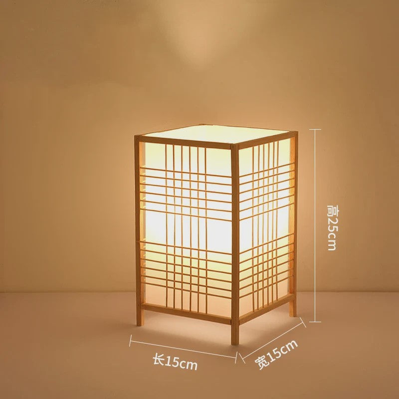 Japanse Bamboe Boeklamp - Minimalistische Sfeerverlichting voor Bureau en Nachtkastje