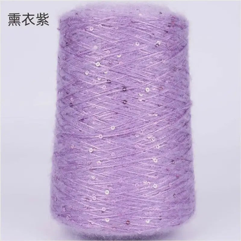 Zacht Pluche Mohair Garen met Pailletten - Kleurrijk Brei-, Haak- en Naaigaren (520g)