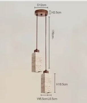 Sfeervolle Hanglamp met Steenlook en Houten Accent - Perfect voor Slaapkamer of Bar