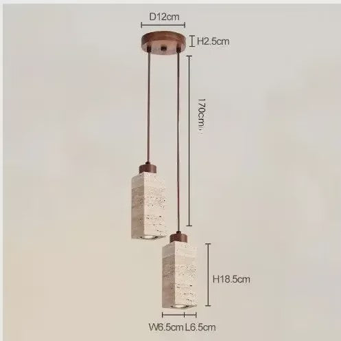 Sfeervolle Hanglamp met Steenlook en Houten Accent - Perfect voor Slaapkamer of Bar