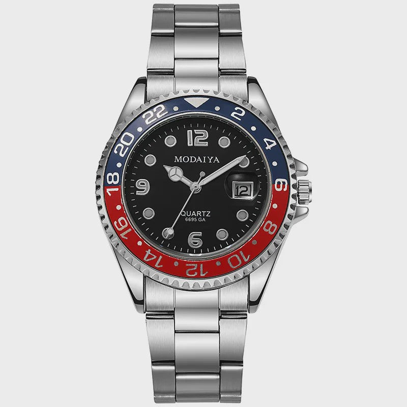 Luxe Herenhorloge met Datum - Stijlvol & Sportief Quartz Polshorloge van Roestvrij Staal