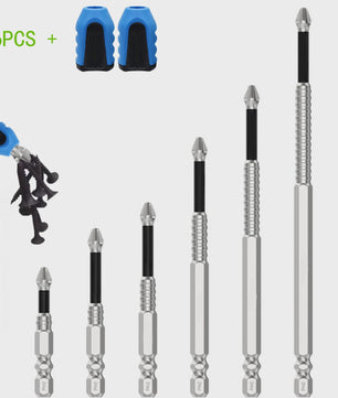 6-delige Magnetische Impact Schroefbits Set - Heavy Duty S2 Staal, Anti-slip & Schokbestendig