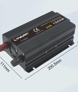 2000W Power Inverter 12V DC naar 230V AC met EU-stopcontact en Dubbele USB - Zwart