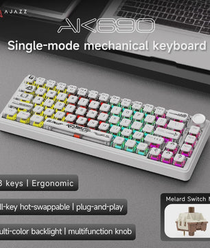 AJAZZ AK690 Mechanisch Gaming Toetsenbord - 68 Keys, Hot-Swap, USB, RGB Verlichting