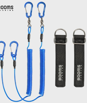 Booms Fishing T02RB1 Hengel Lanyard - 2M Elastisch, Heavy Duty voor Vissen & Kajak (4 stuks)