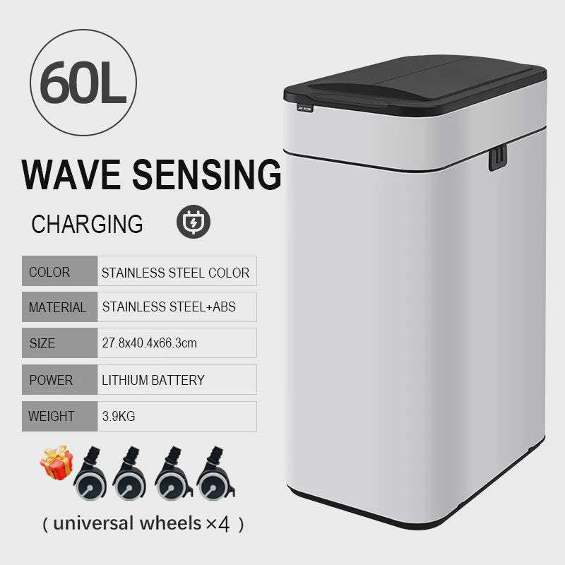 Slimme Vuilnisbak met Sensor - RVS - 20-60L - Automatisch Openen & Sluiten