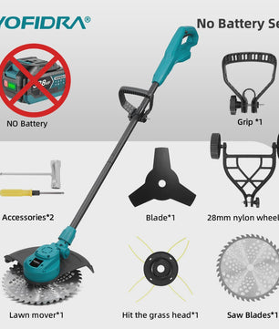 YOFIDRA 10-Inch Elektrische Grasmaaier - Krachtige 6000W Borstelloze Motor & Opvouwbaar Ontwerp