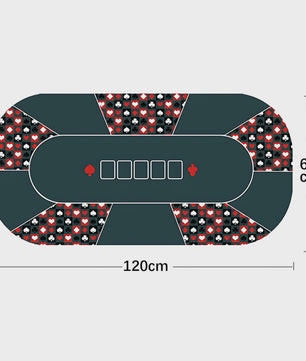 Professionele Poker Tafelmat - Anti-slip & Geluidsdempend - 120x60cm of 180x90cm