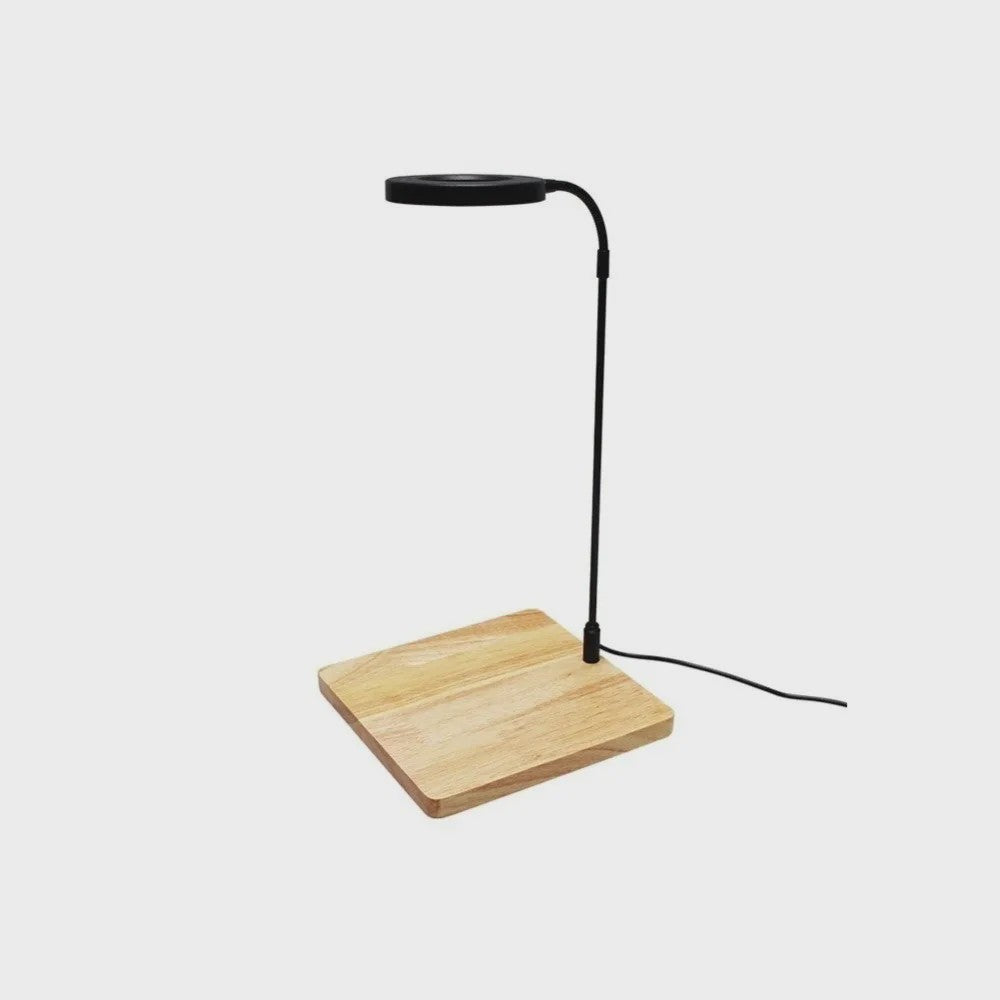 Verstelbare 10W LED Aquarium Lamp met Houten Basis & USB - Ideaal voor Landschapsverlichting