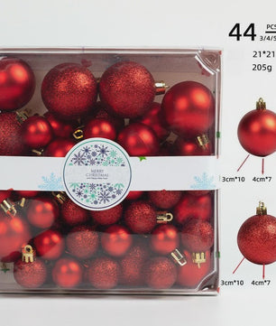 44x Kerstballen Set - Gemengde Maten 3cm/4cm - 7 Kleuren - Plastic Hangdecoratie