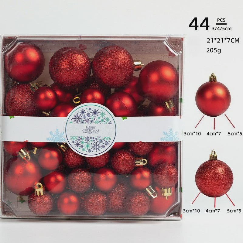44x Kerstballen Set - Gemengde Maten 3cm/4cm - 7 Kleuren - Plastic Hangdecoratie