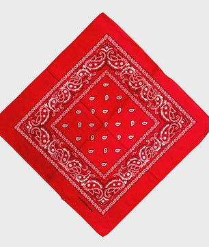 Unisex Paisley Bandana Sjaal - 55x55cm - Zwart, Rood, Wit