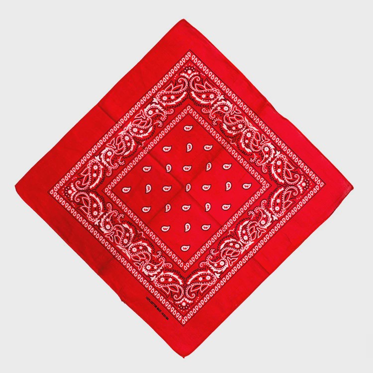 Unisex Paisley Bandana Sjaal - 55x55cm - Zwart, Rood, Wit