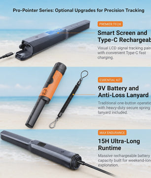 SUNPOW Professionele Metaaldetector voor Volwassenen - Waterdicht, Oplaadbaar & LCD Display