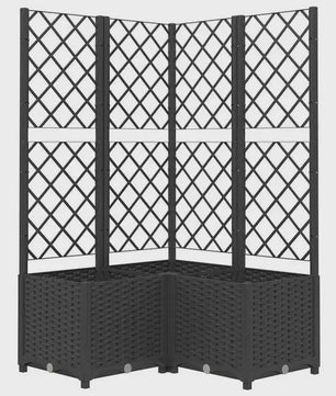 Zwarte Plantenbak met Trellis 120x120x121.5 cm - Verticale Tuin