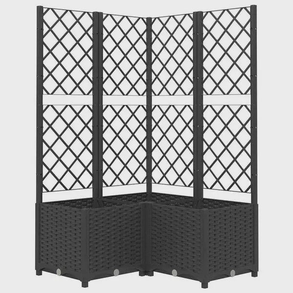 Zwarte Plantenbak met Trellis 120x120x121.5 cm - Verticale Tuin