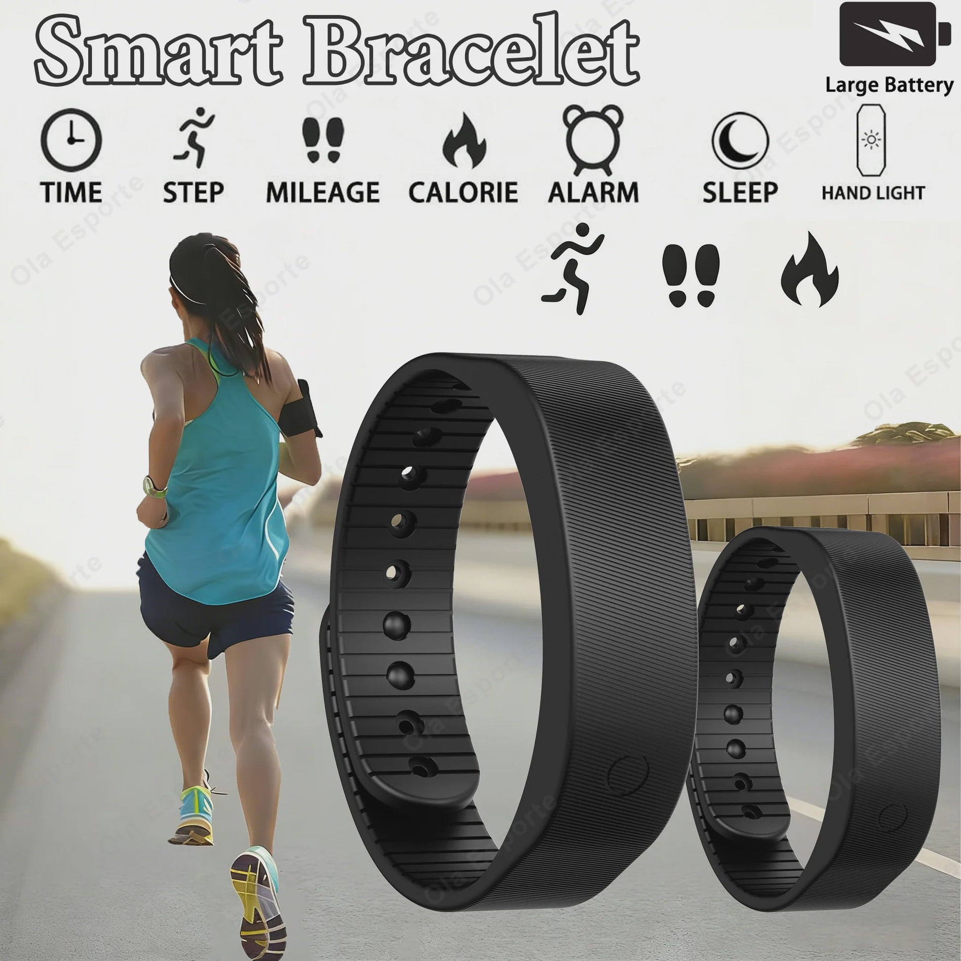 Smart Band HT30: Waterdichte LED Smartwatch met Stappenteller, Calorieënteller en Vibratiealarm