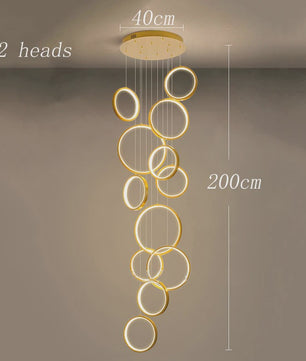 Moderne LED Plafondlamp Ring Chandelier - Hanglamp voor Woonkamer & Eetkamer