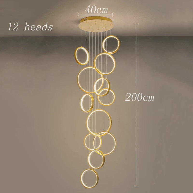 Moderne LED Plafondlamp Ring Chandelier - Hanglamp voor Woonkamer & Eetkamer