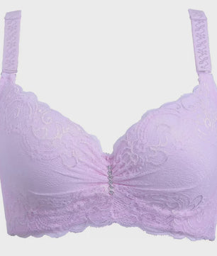 Comfortabele Plus Size Lace Push-Up BH met Brede Zijband en 4-Rij Sluiting